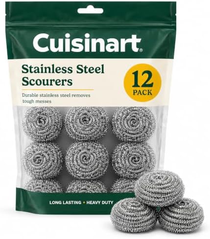 Cuisinart Stainless Steel Wool Scrubber, 12-Pack, Heavy Duty by BestBrands