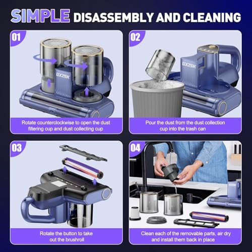 Gxzsk Mattress Vacuum Cleaner, 16kPa Bed Vacuum Cleaner, Handheld Vacuum - Image 7
