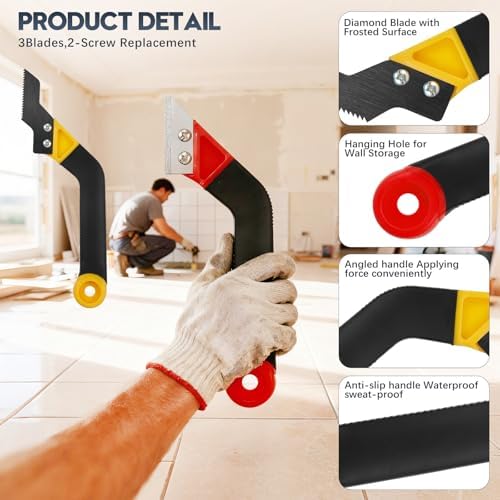 33 Pack Grout Removal Tool Kit, Tile & Caulk Remover Tools with Grout Saws, Scrapers & Blades - Ideal for Floor Tile Grout Cleaning, Bath & Shower - Image 3