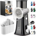 Rotary Cheese Grater Manual Hand Crank 5 Blade Shredder, White & Black by ZulayKitchen