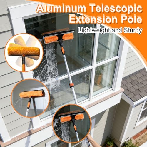 26FT Window Washing Kit, Squeegee with Telescopic Extension Pole - Image 3