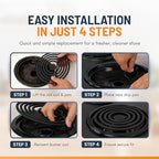 Electric Stove Drip Pans Set of 4 (2 x 6-Inch & 2 x 8-Inch) Replacement Stove Drip Pans for Electric Stove for GE & Hotpoint Ranges - Compatible with WB31M20 & WB31M19 Stove Burner Drip Pan - Image 3
