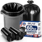 Delxo 55-60 Gallon Trash Bags, 50 Count, 38” x 56” Heavy Duty Garbage Bags by Delxo