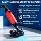Commercial Floor Scrubber And Buffer, 17 Inch Battery Powered Floor Polisher Machine With 360 Degree Rotation, 350 RPM Motor, 2.3 Gal Tank, 13000 Sqft Coverage For Hard Floor Cleaning - Image 4