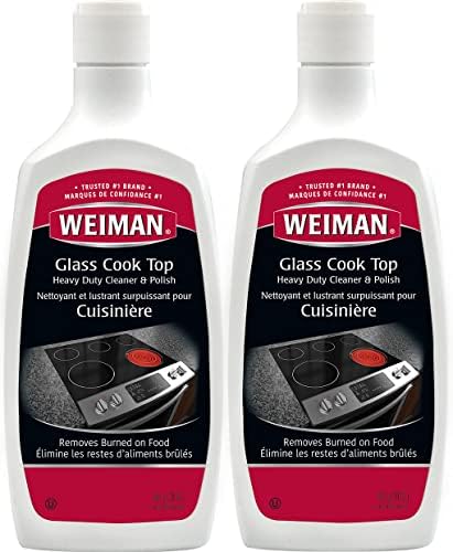 Glass Cooktop Heavy Duty Cleaner and Polish - 20 Ounce - Non-Abrasive No Scratch Induction Glass Ceramic Stove Top Cleaner and Polish (20 Oz Single (2-Pack)) by Weiman