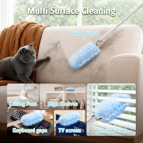 30 Count Duster Kit Refills with 3 ft Extendable Handle for Swiffer - Image 3