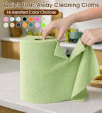 Microfiber Cleaning Cloth Roll, 100 Pack 12 x 12 Inch Tear Away Reusable Paper Towels, Thick Cleaning Towels, Absorbent Lint Free Washable Rags for Kitchen, Car, Garage and Workshop - Bean Green - Image 6