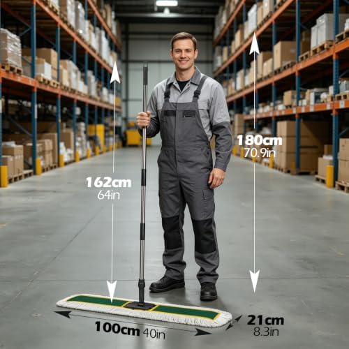 40" Commercial Dust Mop for Floor Cleaning, Heavy Duty Industrial Mop - Image 7