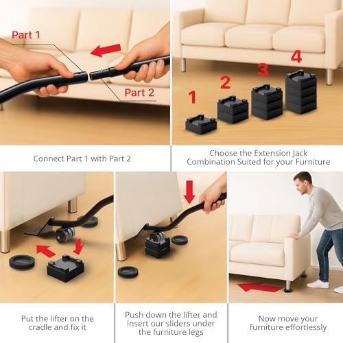 X-Protector Felt Furniture Sliders for Hard Floors & Furniture Lifter Tool - Image 6