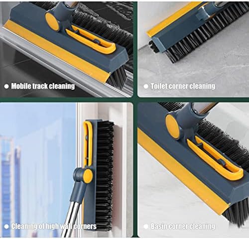 Grout Brush with Long Handle - Grout Cleaner Brush for Tile Floors, 180° Swivel Stiff Bristles Grout Scrubber Cleaning Tool, Floor Scrub Brush for Shower, Kitchen, Baseboards and Corner - Image 4