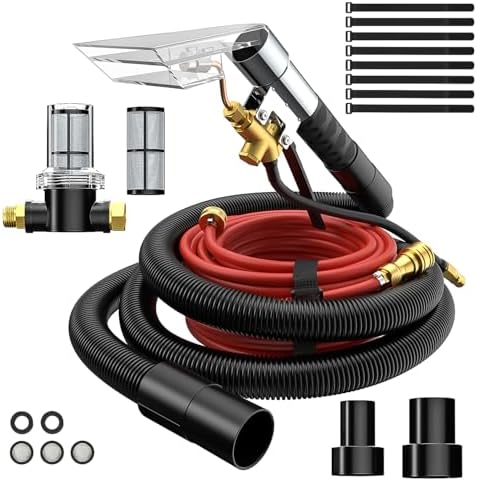 Shop Vac Extractor Kit,Spray Aspirating of Wet Vacuum Hose Extractor Kit,with 50FT Waterline Convert the Universal Shop Vacuum,Into A Professional Auto Carpet Cleaner Machine,for Household,Car,Textile by Unknown