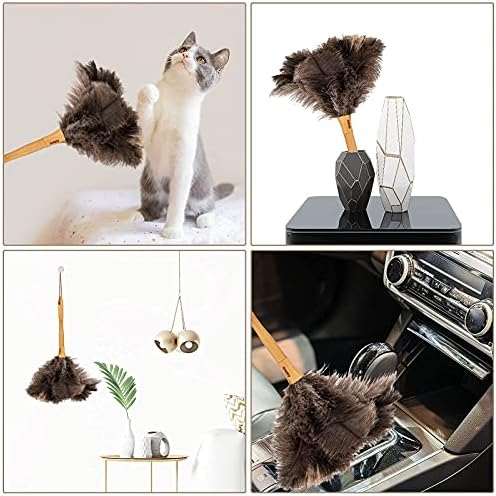 Genuine Ostrich Feather Duster with Wood Handle, 16 inch Gray - Image 6