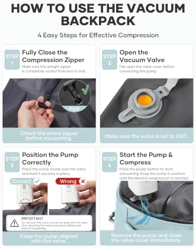 coofay Vacuum Backpack Travel with Pump Vacpack Travel Backpack with Vacuum System Mochila de Viaje Compresion al Vacio Easyvacpack Airbag Backpacks for Traveling Carry on Luggage - Image 3
