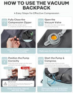 coofay Vacuum Backpack Travel with Pump Vacpack Travel Backpack with Vacuum System Mochila de Viaje Compresion al Vacio Easyvacpack Airbag Backpacks for Traveling Carry on Luggage - Image 3