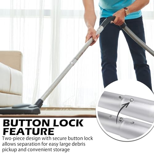 2-Piece Aluminum Vacuum Wand, 56-Inch, Button Lock Design - Image 5