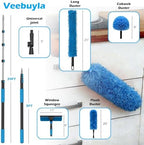 20FT Reach Extendable Ceiling Duster Kit with Squeegee & Cobweb Cleaner - Image 2