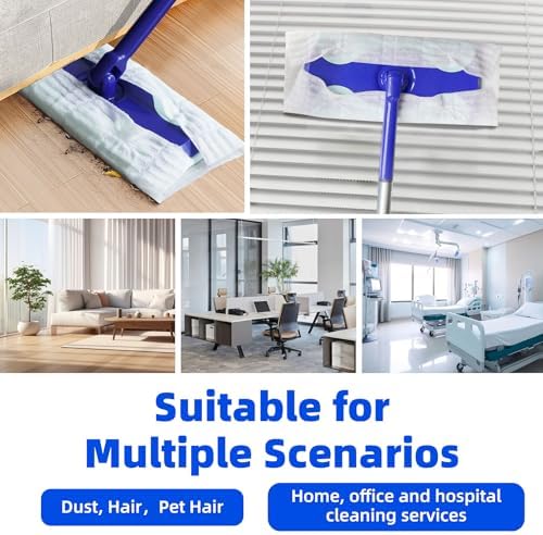 Disposable Dry Sweeping Cloths for KZKR Push Clamp Mop，Compatible with Swiffer Sweeper – 60 Count, 8.6" x 11.8" Refill Pads for Floor Mopping, Dusting & Daily Cleaning (Mop Not Included) - Image 5