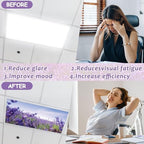 8 Pcs Fluorescent Light Covers with 80 Magnets Decorative for Classroom Ceiling Light 4 x 2 Feet Magnetic Light Covers Filter Easy Install for Office Hospitals & Home Drop Ceiling Supplies （Lavender） - Image 3