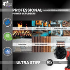 Premium Drill Brush Professional – Ultra-Stiff 5 in Black Set of 3 | Scratch-Free Heavy-Duty Cleaning Brush for Concrete, Brick, Stone, Metal, Garage, BBQ Grills, Rust and Construction Tools - Image 2
