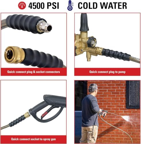 Simpson 50ft, 3/8" 4500 PSI Monster Cold Water Pressure Washer Hose, 41028 - Image 3