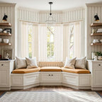 jinchan Linen Pinch Pleated Back Tab Tier Curtains, 38x63, Natural - Image 4