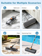 Floor Scrub Brush with Long Handle, 4 in 1 Shower Scrubber with Floor Squeegee and Heavy-Duty Stiff Bristle Push Broom for Cleaning Shower Bathroom Patio Pool Kitchen Wall Deck Tile Garage - Image 6