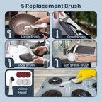 LifeBasis Cordless Rechargeable Power Scrubber Brush, White - Image 3