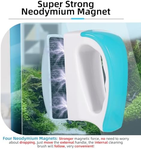 DaToo 2 Pieces Aquarium Magnetic Brush Glass Fish Tank Algae Scrapers Glass Cleaner Floating Scrubber Aquarium Clean Brush (Size M) - Image 4
