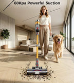 Cordless Vacuum Cleaner, 650W/60Kpa/70 Mins Cordless Stick Vacuum, Self-Standing Wireless Vacuum with LED Displsy, 1.8L Dust Cup, Anti-Tangle Vacuum Cordless, Vacuum Cleaners for Home/Pet Hair/Carpet - Image 2