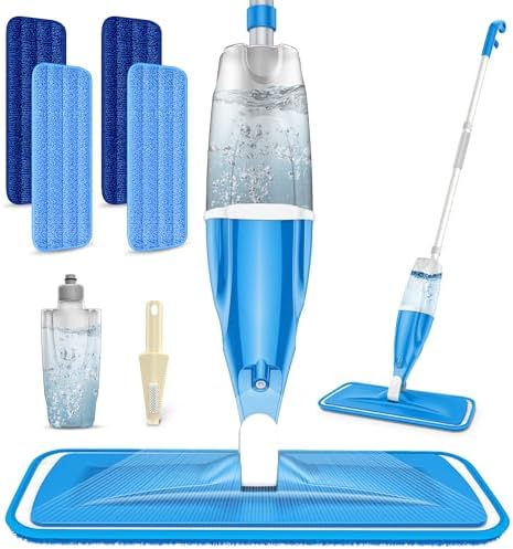 Spray Mop for Floors Cleaning: Hardwood Floor Mop Microfiber Wet Dust Mops by EXEGO