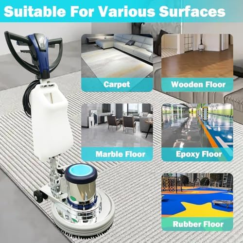 TECHTONGDA Floor Polisher Commercial Floor Buffer Scrubber 18" Carpet Cleaning Machine Industrial Orbiter Floor Cleaning 175RPM with 3gal Tank and 3 Brush heads - Image 6