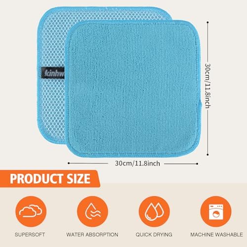 KinHwa Dish Cloths for Washing Dishes with Scrub Side, Microfiber Dish Rags - Image 7
