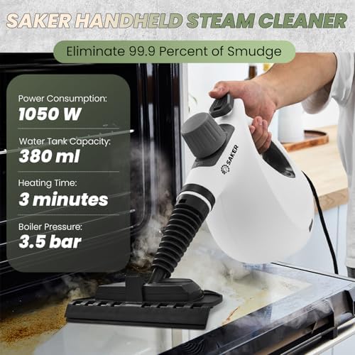 Saker Pressurized Handheld Steam Cleaner,Steam Disinfection Cleaner,Portable Steam Cleaner for Home,1050W Steam Cleaner,Quick Heating & Deep Cleaning of Floors, Cars, and Kitchen with 5 Fiber Cloths - Image 2
