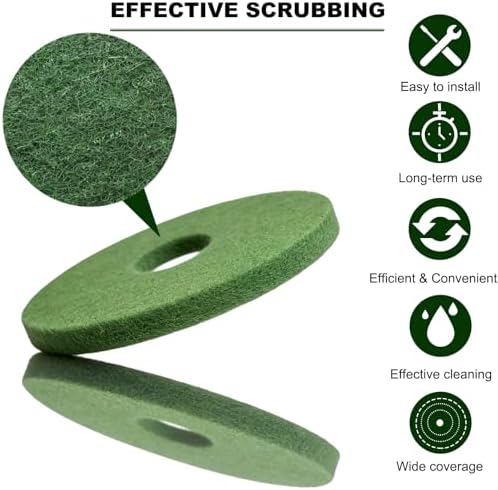 12" Cleaning Orbiter Pads - Commercial Floor Buffer Pads for Hardwood Floor Maintenance, Scrubbing, Polishing & Stripping - Compatible with Orbiter Machines (Green) - Image 3
