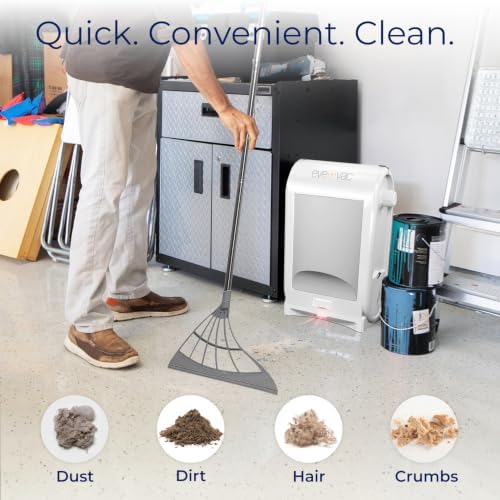 EyeVac Pro & Squeegee Broom Bundle - Touchless Vacuum Automatic Dustpan with Multisurface Broom - Great for Pet Hair, Dirt & Debris, Corded Bagless Canister Vacuum, 1400 Watt (White) - Image 3