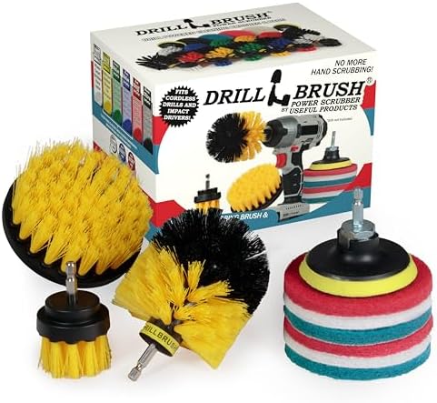 Drill Brush Attachment - Toilet Brush Cleaning Supplies - Grout Cleaner by Drillbrush