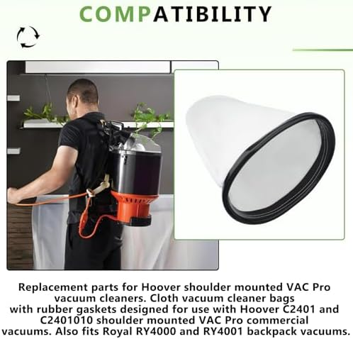 2KE2105000 HEPA Cloth Bag Liner for Hoover Vacuum Cleaner, 4 Pack - Image 3