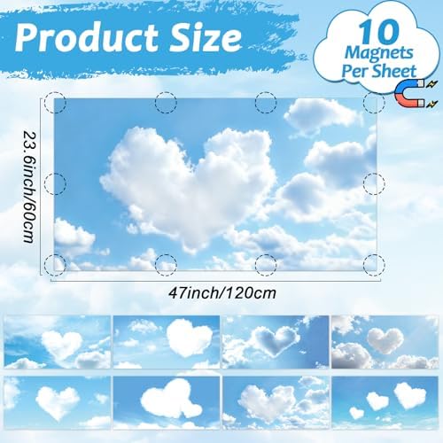 8 Pcs Fluorescent Light Covers with 80 Magnets Decorative for Classroom Ceiling Light 4 x 2 Feet Magnetic Lights Covers Filter Easy Install for Office Hospitals & Home Drop Ceiling Supplies (LOVE) - Image 2