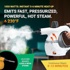 Comforday Multi-Purpose Steam Cleaner with 9-Piece Accessories, Pressurized Handheld Steam Cleaner, Perfect for Stain Removal, Curtains, Car Seats, Floor, Bathroom (White) - Image 2