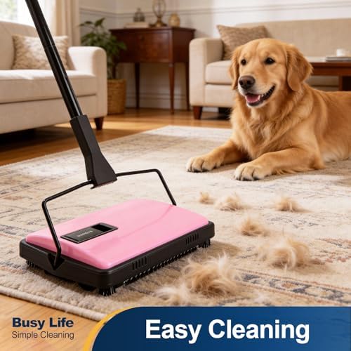 Yocada Manual Carpet Sweeper Cleaner Household Sweeper with Extra Brush - Image 2