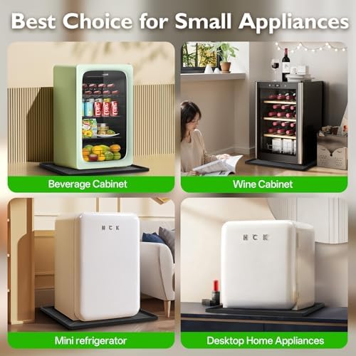 Mini Fridge Silicone Mat with Four Base Raisers,19.7"x19.7"x0.5" Under Refrigerator Mat, Mini Fridge Drip Pan Prevent Water Leakage,Floor Damage,Protect Mat for Small Fridge,Refrigerator,Freezer-Black - Image 6