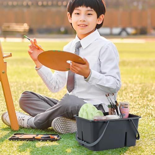 Plastic Portable Cleaning Caddy Organizer Tote with 4 Compartment - Image 5
