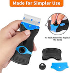 2 Pcs Orange Scraper Tool and 2 Pcs Blue Scraper Tool with 40 Pcs Metal Blades & 40 Pcs Plastic Blades - Image 7