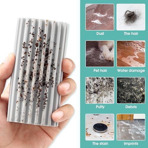 Damp Dusting Sponge Duster, 2 Pack Grey Dust Cleaning Sponge, Reusable Household Cleaning Sponge Tool for Blinds, floorboards, Fan Blades, Vents, Glass, Railings, Mirrors - Image 3