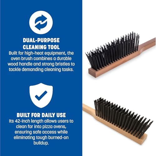 Carlisle FoodService Products 4577200 Carbon Steel Bristle Pizza/BBQ Oven Brush, 39" Overall Length - Image 2