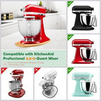 Mixer Slider Compatible with Kitchen aid Bowl Lift 4 .5-5 Qt Stand Mixer Bamboo- Kitchen Countertop Storage Mover Sliding Caddy for Kitchen Aid 4 .5-5 Qt Mixer (4 .5-5 Qt with handle-Natural) - Image 2