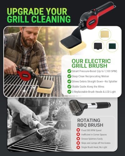 LifeBasis Cordless Electric BBQ Grill Cleaning Brush - Image 6