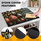 Christmas Stove Top Cover Snowman Stove Top Cover for Home Decoration Kitchen Pad Non-Stick Washable Cooktop Covers Countertop Protector Keep Stove Clean 28"x20" (Ball) - Image 2