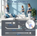 Electric Spin Scrubber, 200Mins Runtime Bathroom Scrubber with 3-Speed & LCD Display, Full-Body IPX7 Shower Scrubber with 8 Heads for Bathtub Kitchen Floor Grout, 53IN Extendable Handle - Image 5