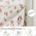 StangH Vintage Magnetic Red Floral Linen Roman Shades, W30 x L64, 1 Panel - Image 4